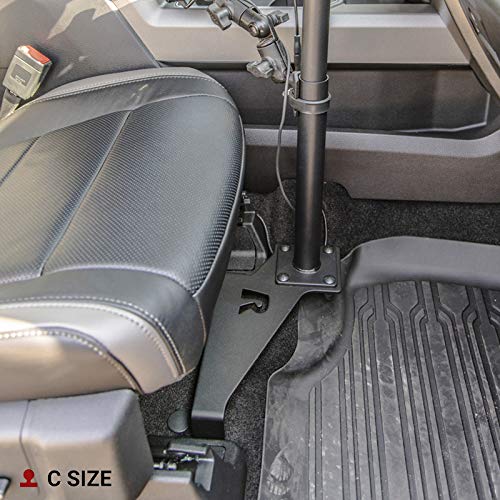No drilling installation uses existing passenger-seat bolts for quick setup