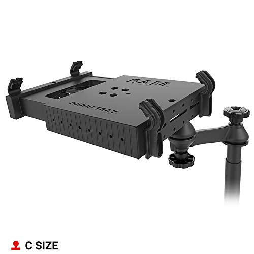 RAM Mounts seat bolt installation showing no-drill setup in vehicle