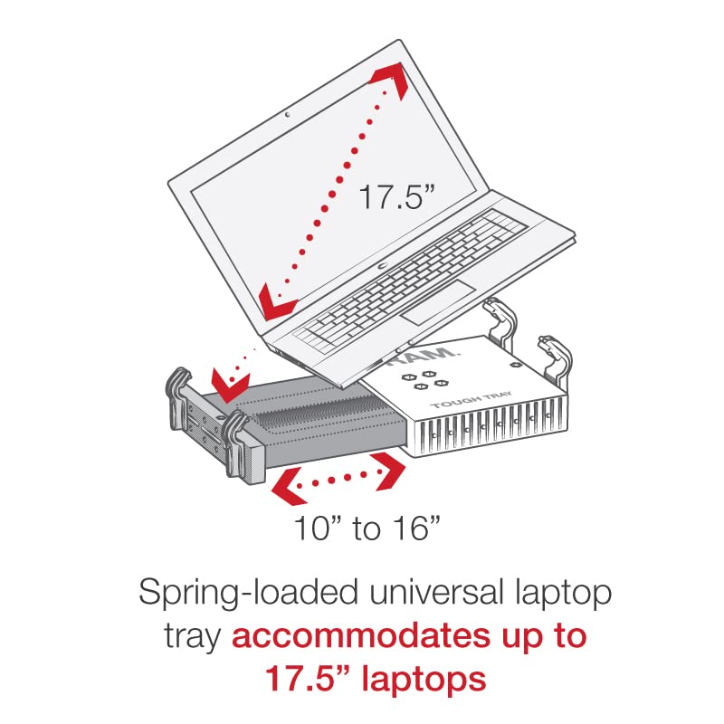 RAM MOUNTS universal laptop tray; fits most laptops for flexible use