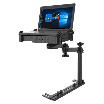 RAM MOUNTS universal vehicle laptop mount demonstrates broad compatibility for cars and trucks.