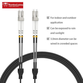 RamboCables LC-to-LC duplex connectors ideal for high-speed network links.