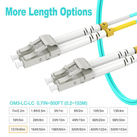 RamboCables LSZH jacket OM3 fiber patch cable close-up.