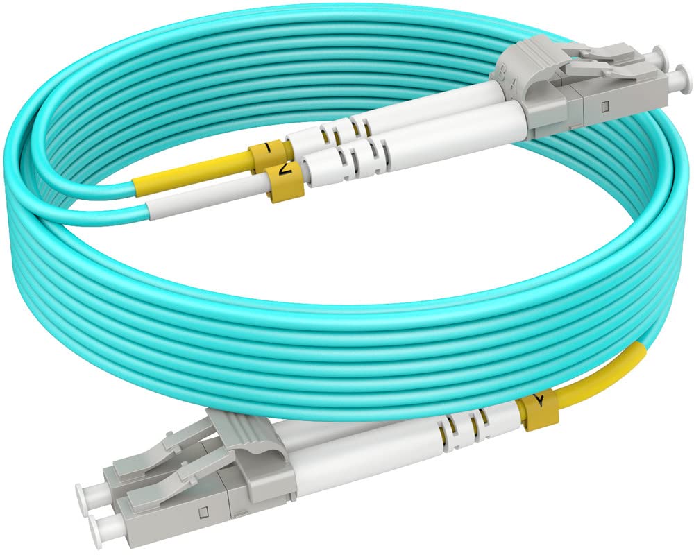 RamboCables OM3 LC-LC patch cable in 200ft length for high-speed networks.