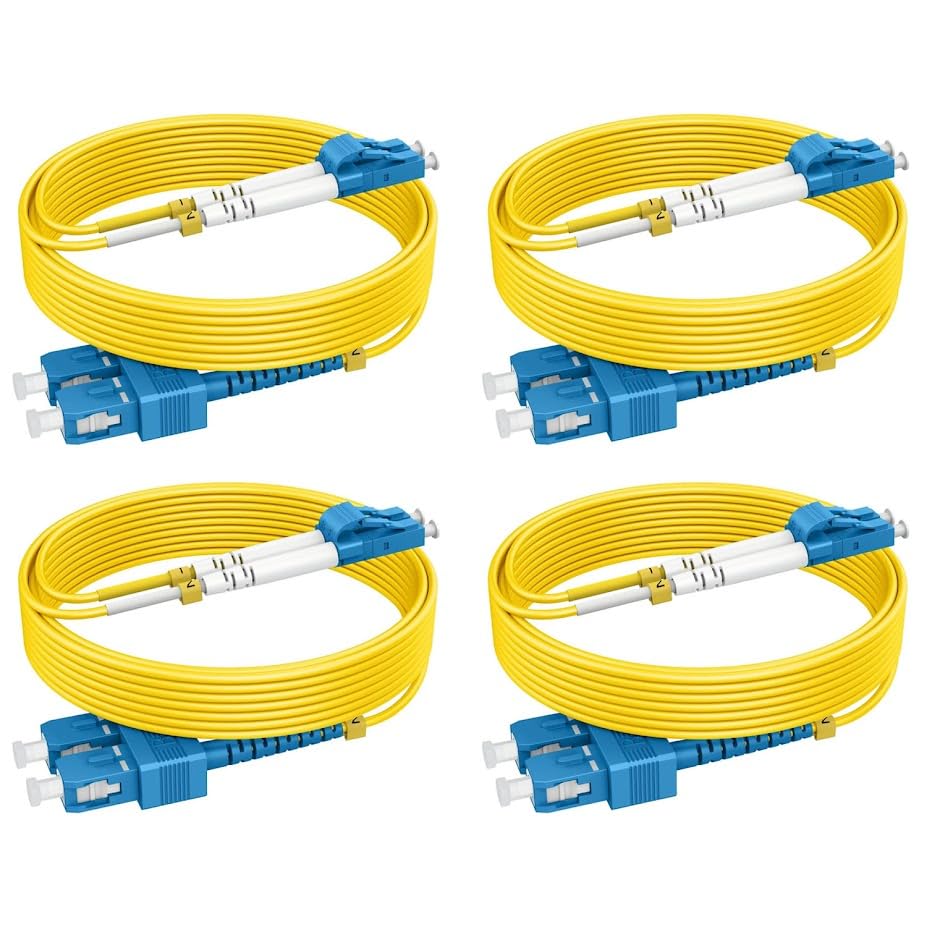 RamboCables OS2 SC-LC duplex patch cable showing the 2.0 mm diameter for easy routing in tight racks