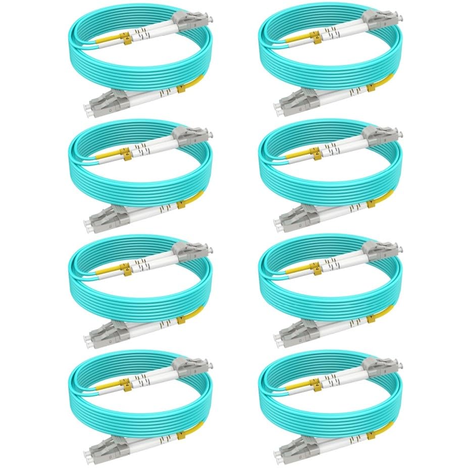 RamboCables front packaging of 8-pack OM3 LC-LC showing value