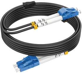 RamboCables front packaging showing armored LC-LC cable and length benefit
