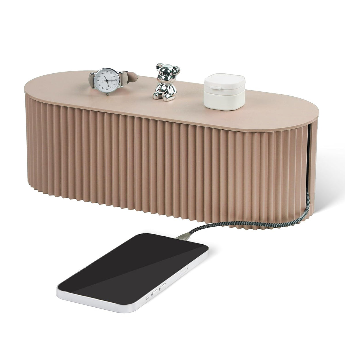 RAMFIYN large cable box open top view showing uncluttered cords and accessible power strips