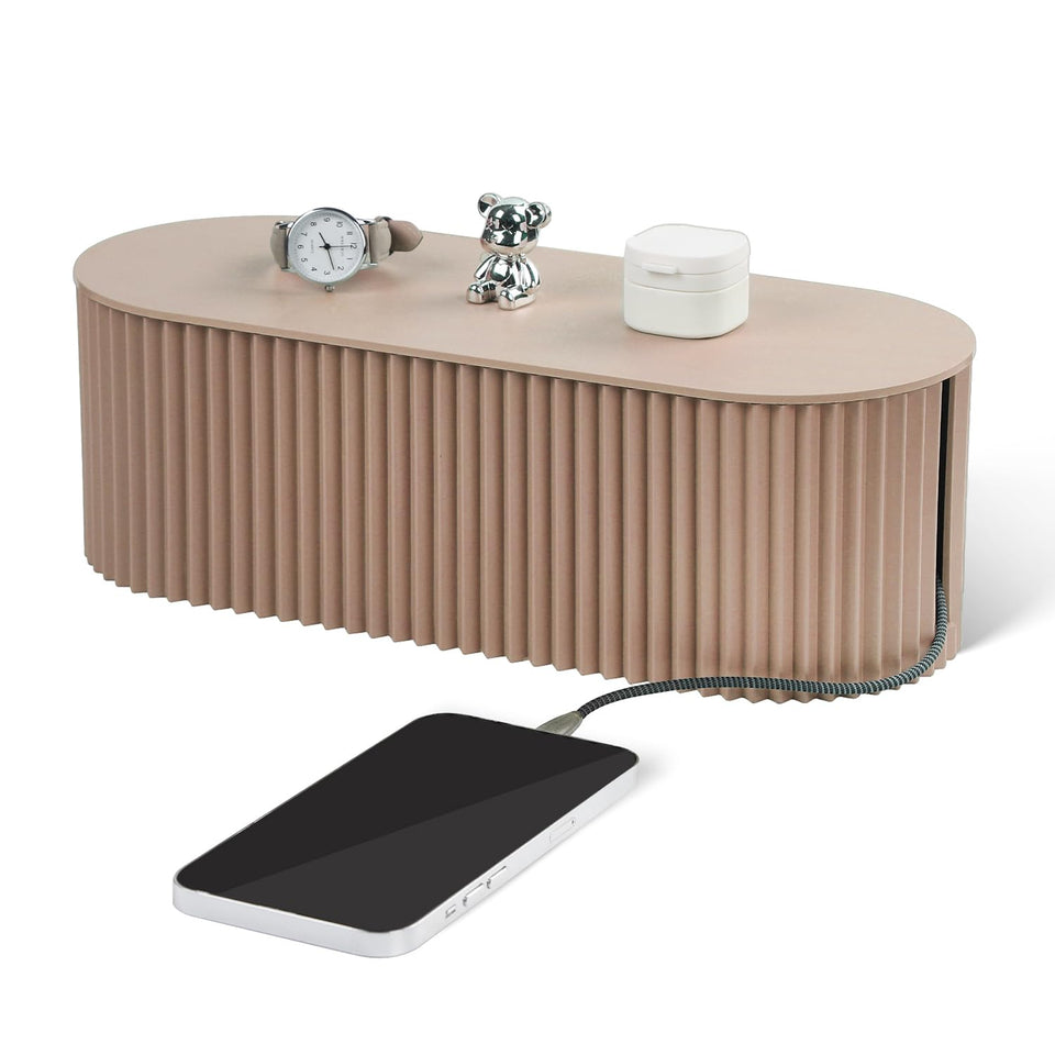 RAMFIYN large cable box open top view showing uncluttered cords and accessible power strips