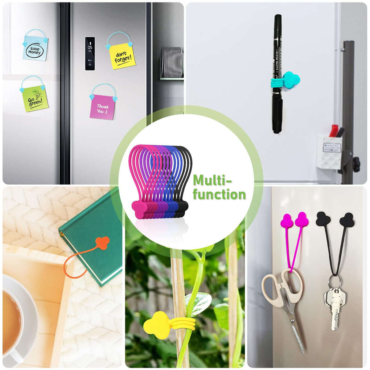 Ramzi magnetic clips attach easily to metal surfaces for quick organization