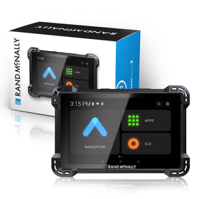 Rand McNally RandTAB7 7-inch display shows clear truck routes for easy planning.