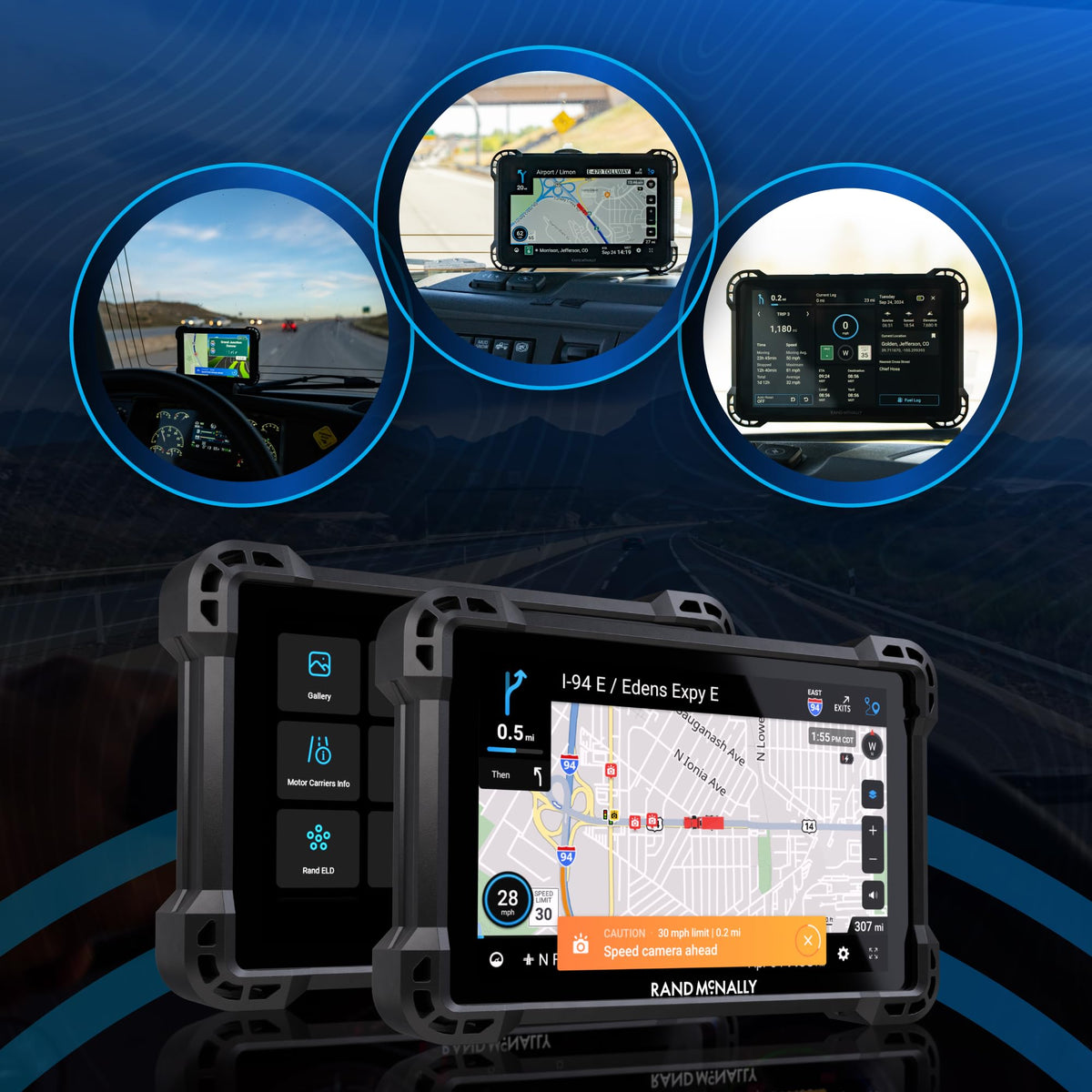 Rand McNally RandTAB7 hazmat load setup supports compliant routing.