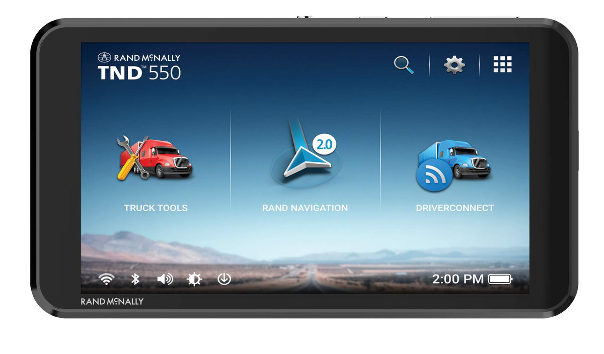 Rand McNally TND550 real-time traffic map for smarter routing and ETA estimation