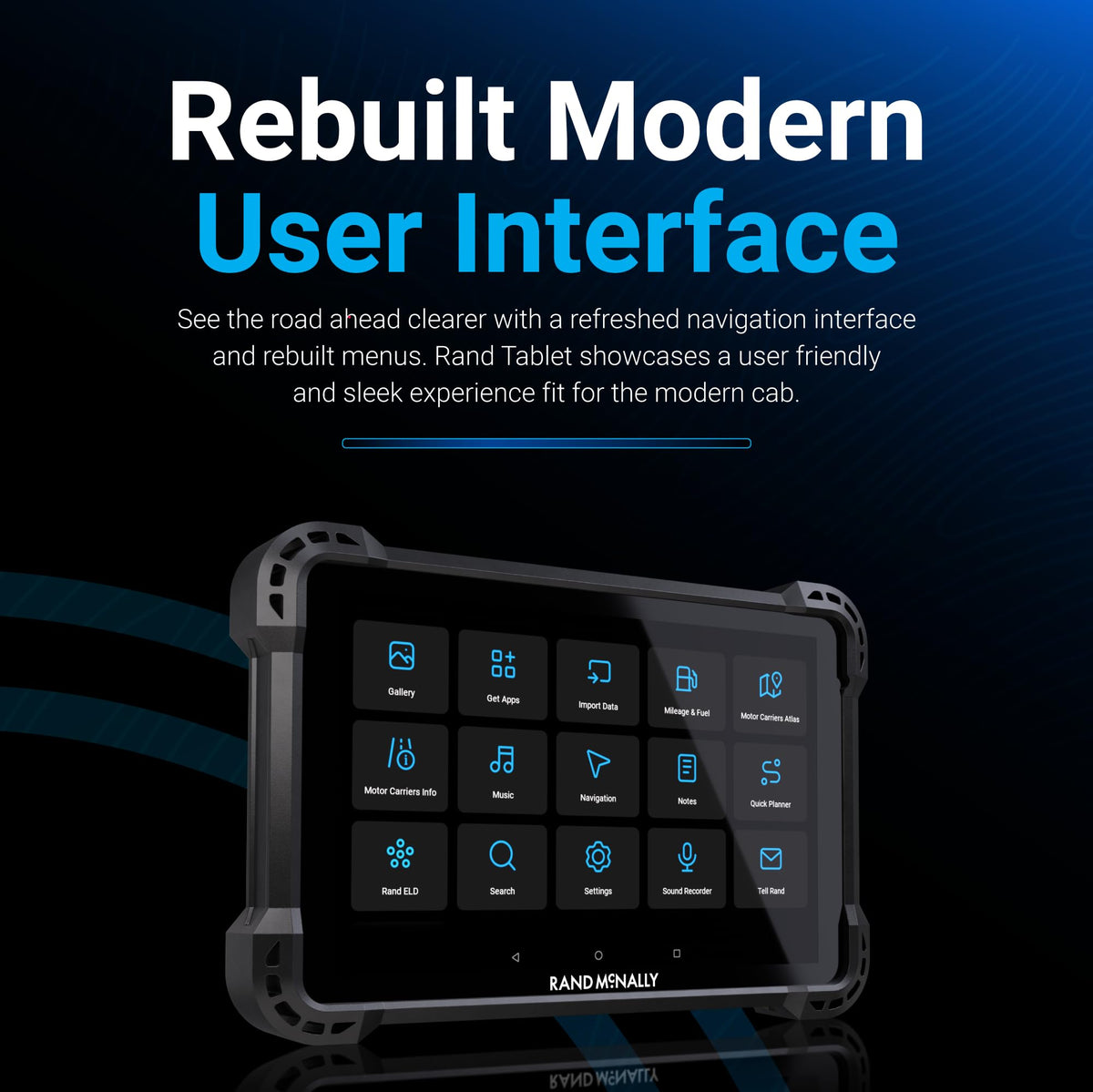 Rand McNally RandTab8 customizable truck routes reduce detours.