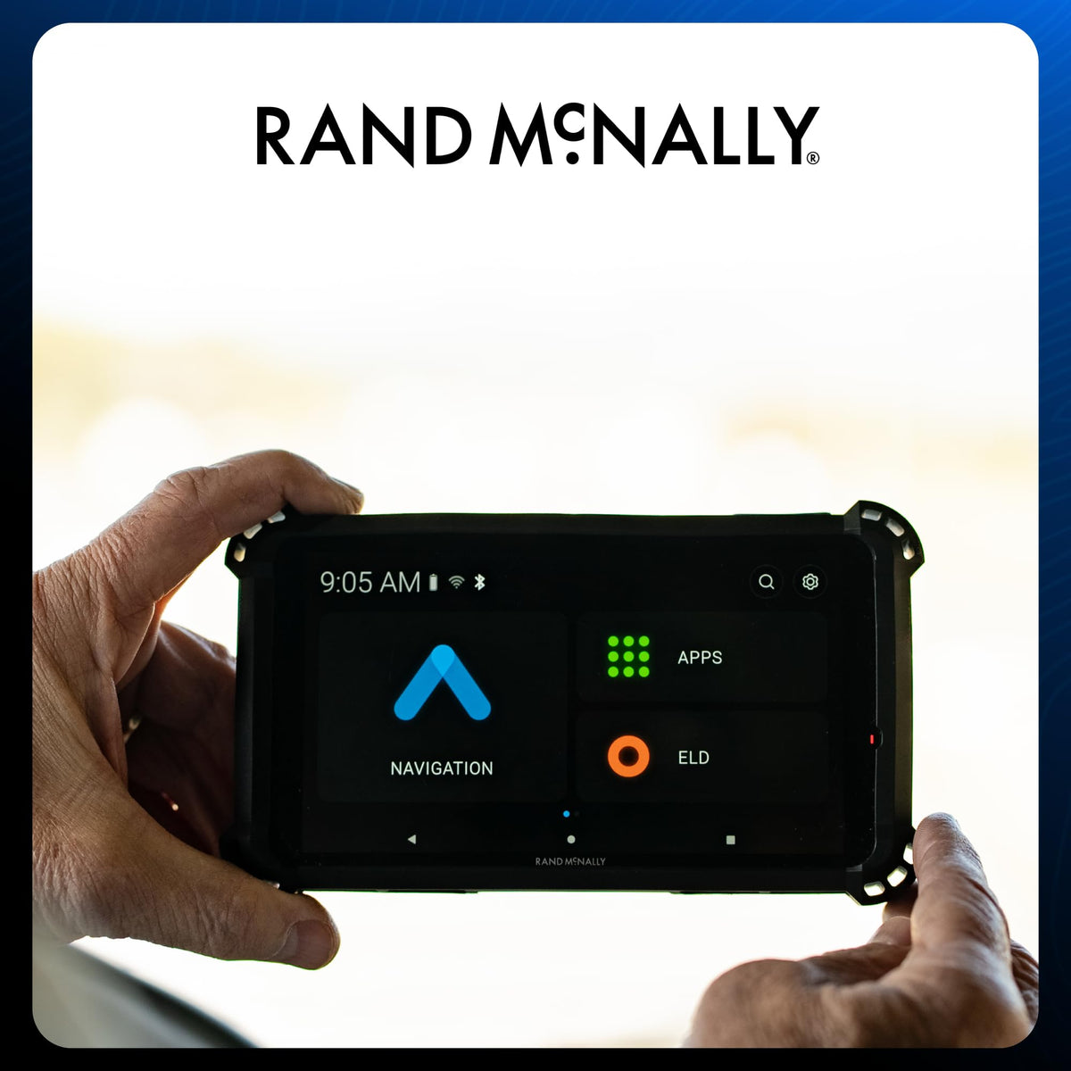 RandTab6 dash mount and power provide reliable on-road setup.