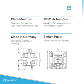 Ranked Cherry MX Speed Silver switch side profile with compact design