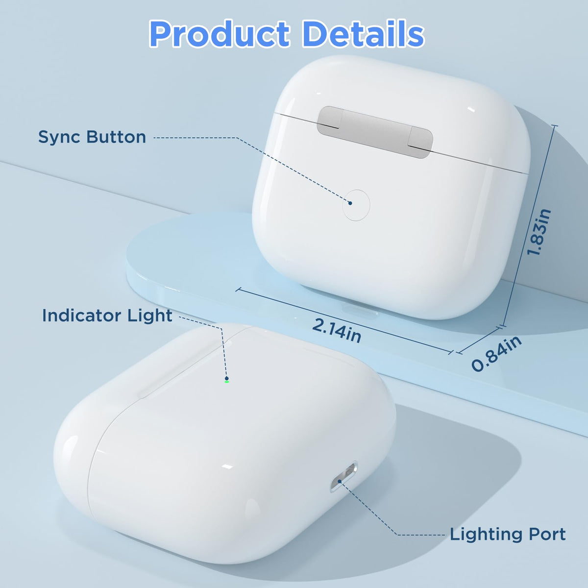 Rantuns AirPods 3 replacement case indicator light shows charge status