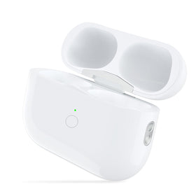 Rantuns front view of charging case showing lid and LED for quick power check