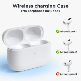 Rantuns Qi wireless charging case for AirPods Pro on a mat for easy top-ups.