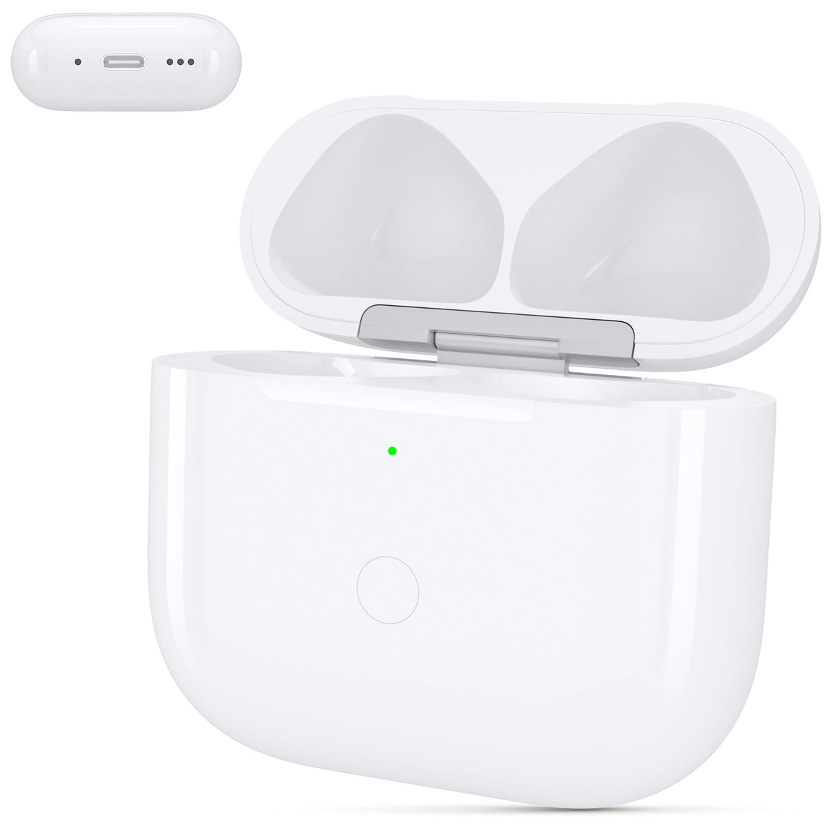 Rantuns replacement AirPods 4th gen case front view, compact on-the-go charging.