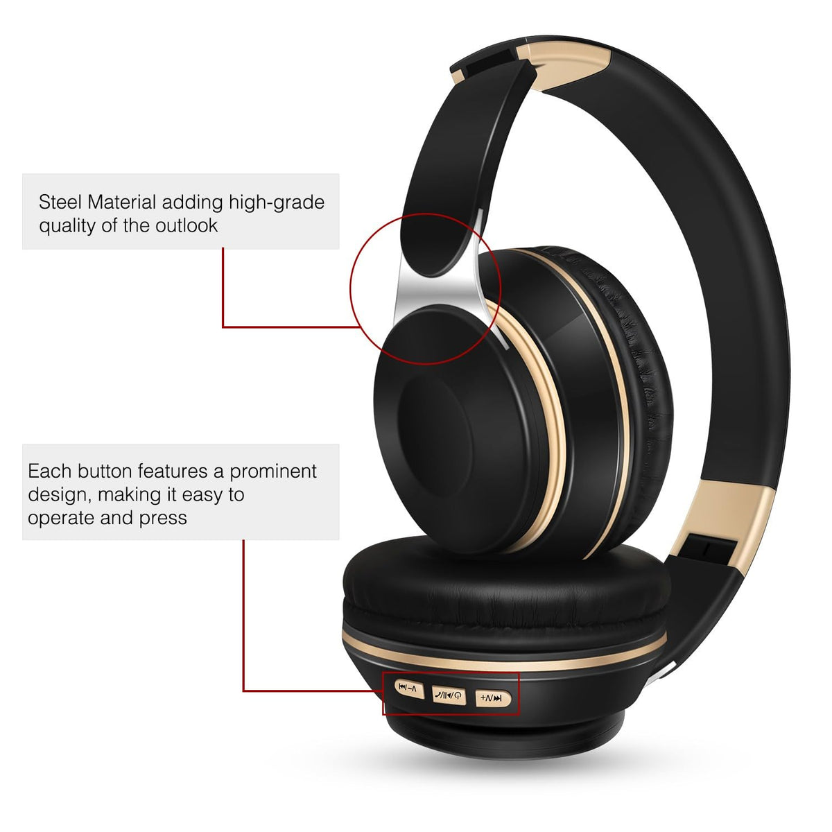 RAT TAIL headset with soft earmuffs for extended listening comfort