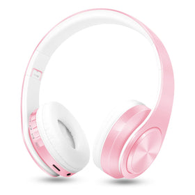 RAT TAIL front view showing pink headphones and clear product styling for travel comfort