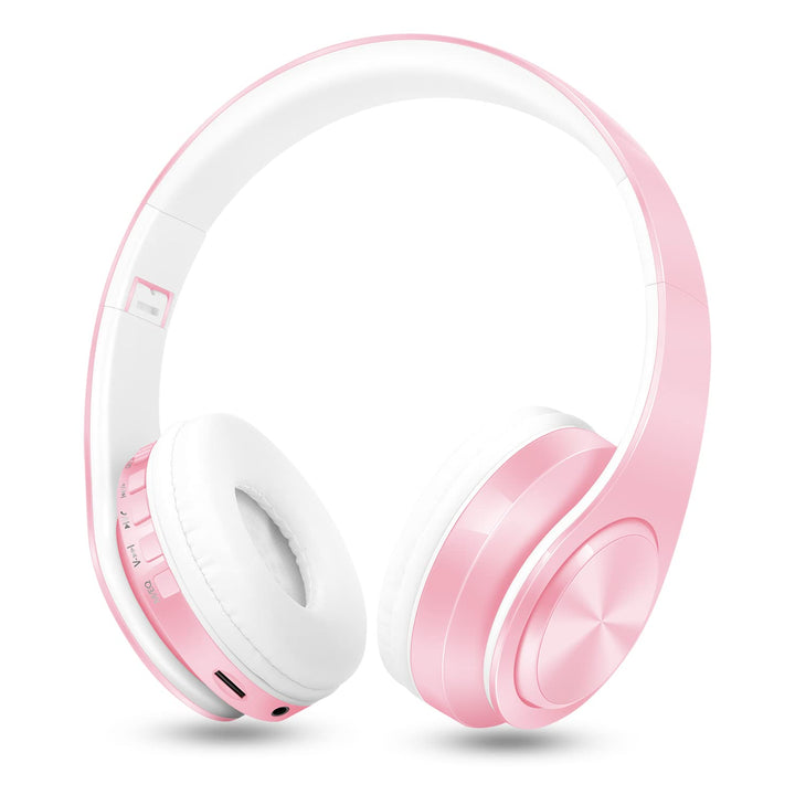 RAT TAIL front view showing pink headphones and clear product styling for travel comfort