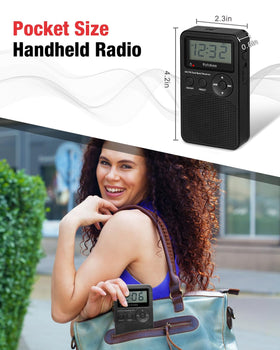 Ratakee pocket-size radio fits pockets or bags for portability.