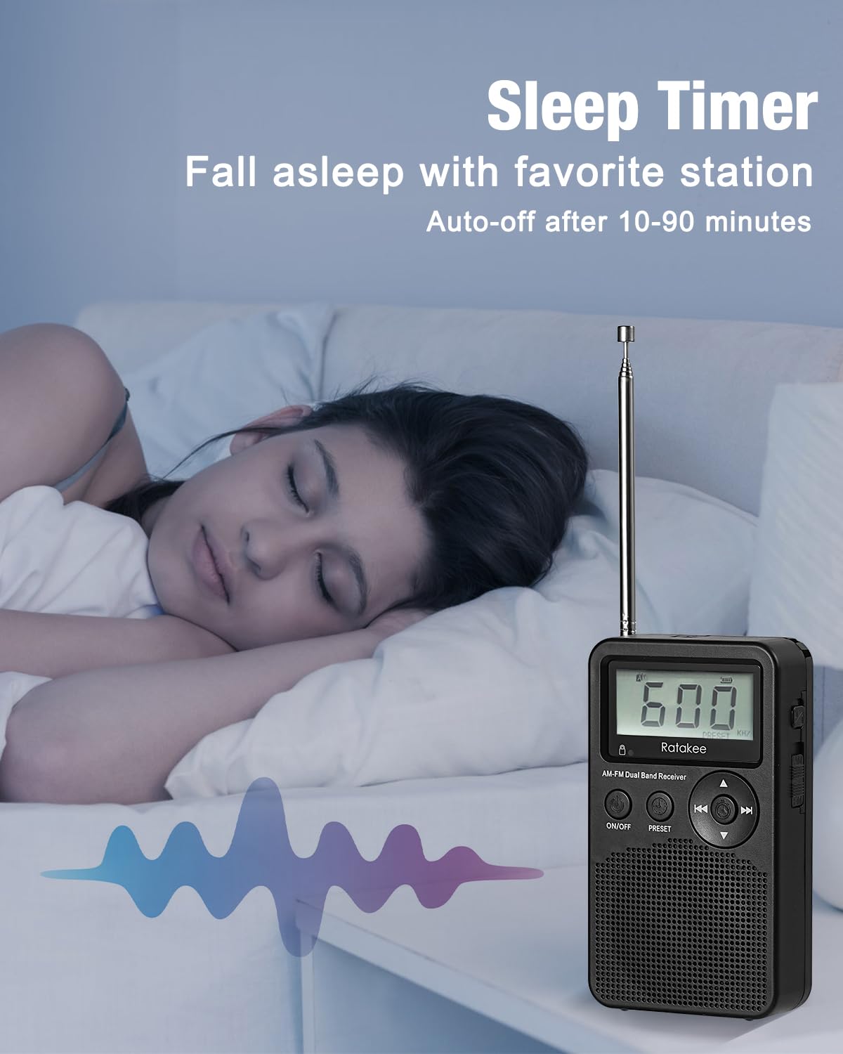 Ratakee radio clock display on Ratakee radio for easy time reading.