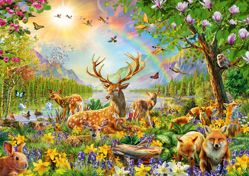Ravensburger box front showing deer image and age suitability benefit