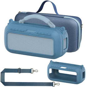 RAWECUD front view of Blue Dusk combo showing neat protection and portability benefits