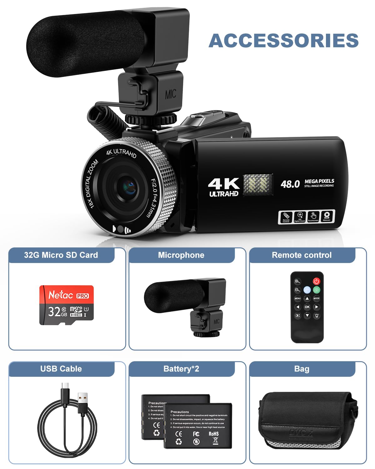 Includes two batteries and 32GB card for extended sessions.