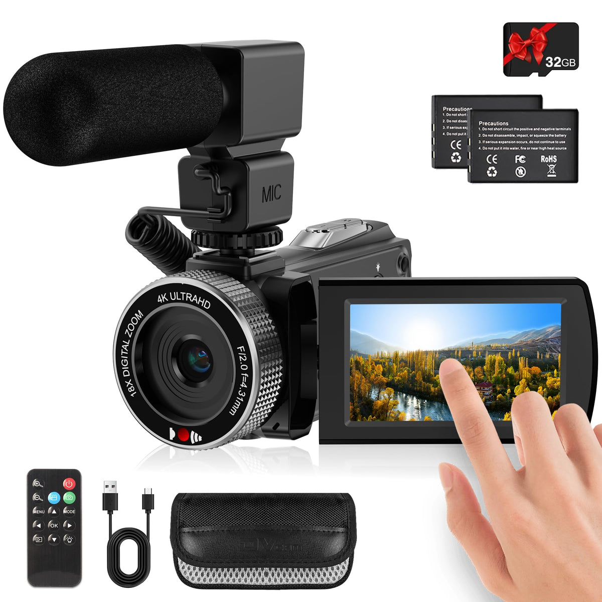 Rawiemy 4K camcorder delivering 48MP imagery for vivid travel footage.