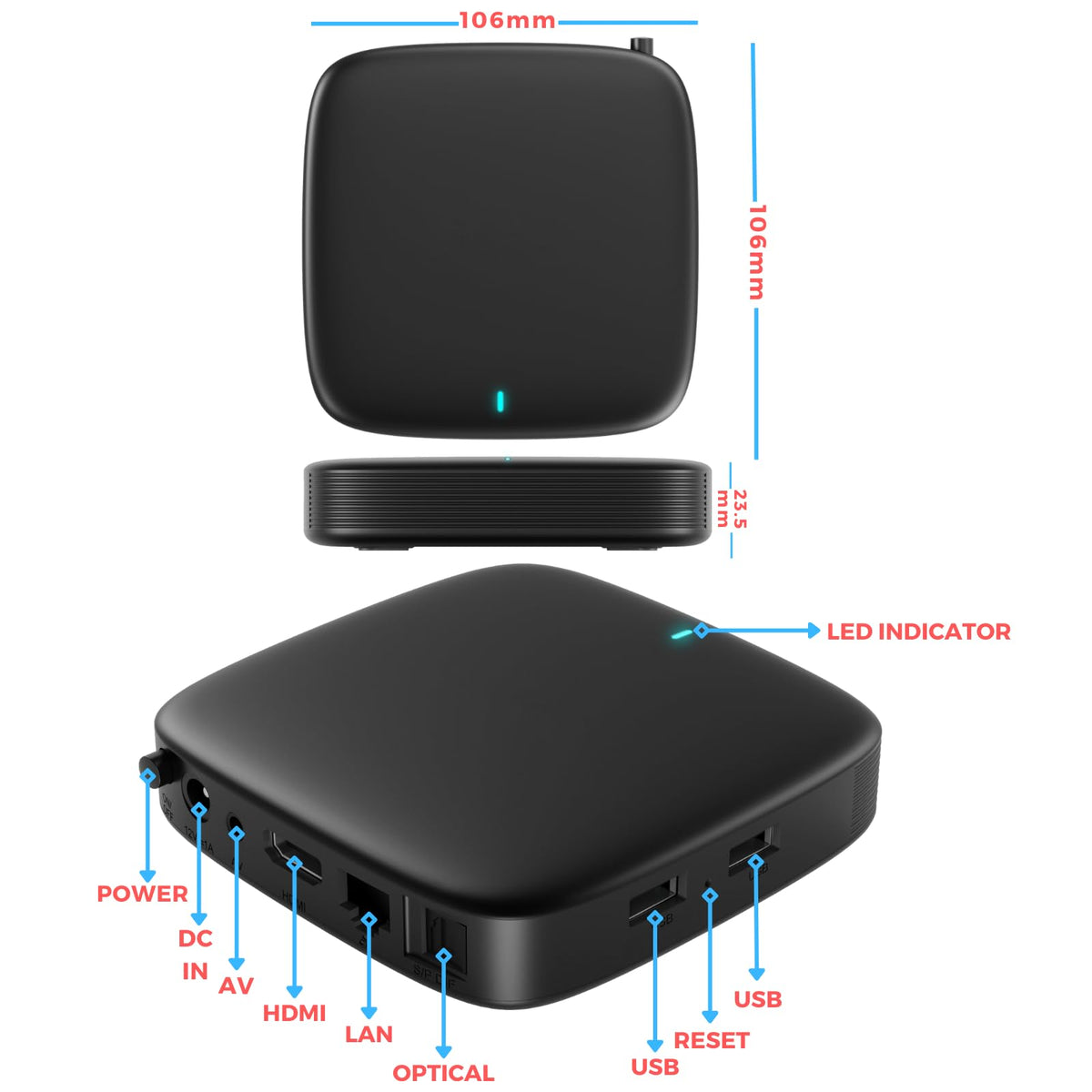 RAXXIO MAG555 dual-band Wi‑Fi for smooth streaming.