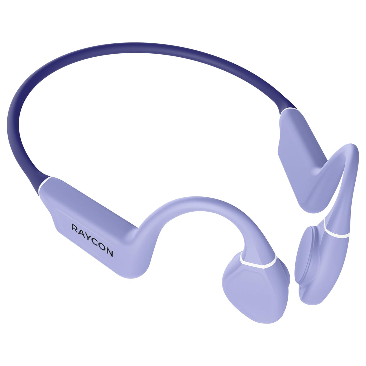 Raycon bone conduction headphones open-ear design for safer outdoor listening.