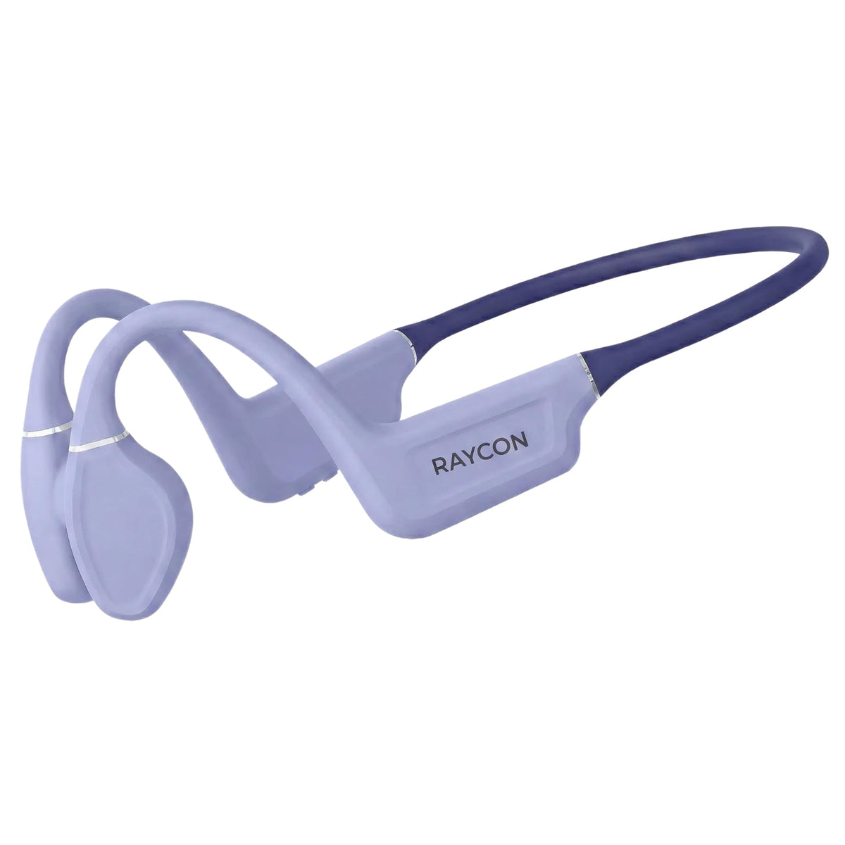 Raycon bone conduction headphones purple color for versatile sports listening.