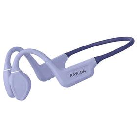 Raycon bone conduction headphones purple color for versatile sports listening.