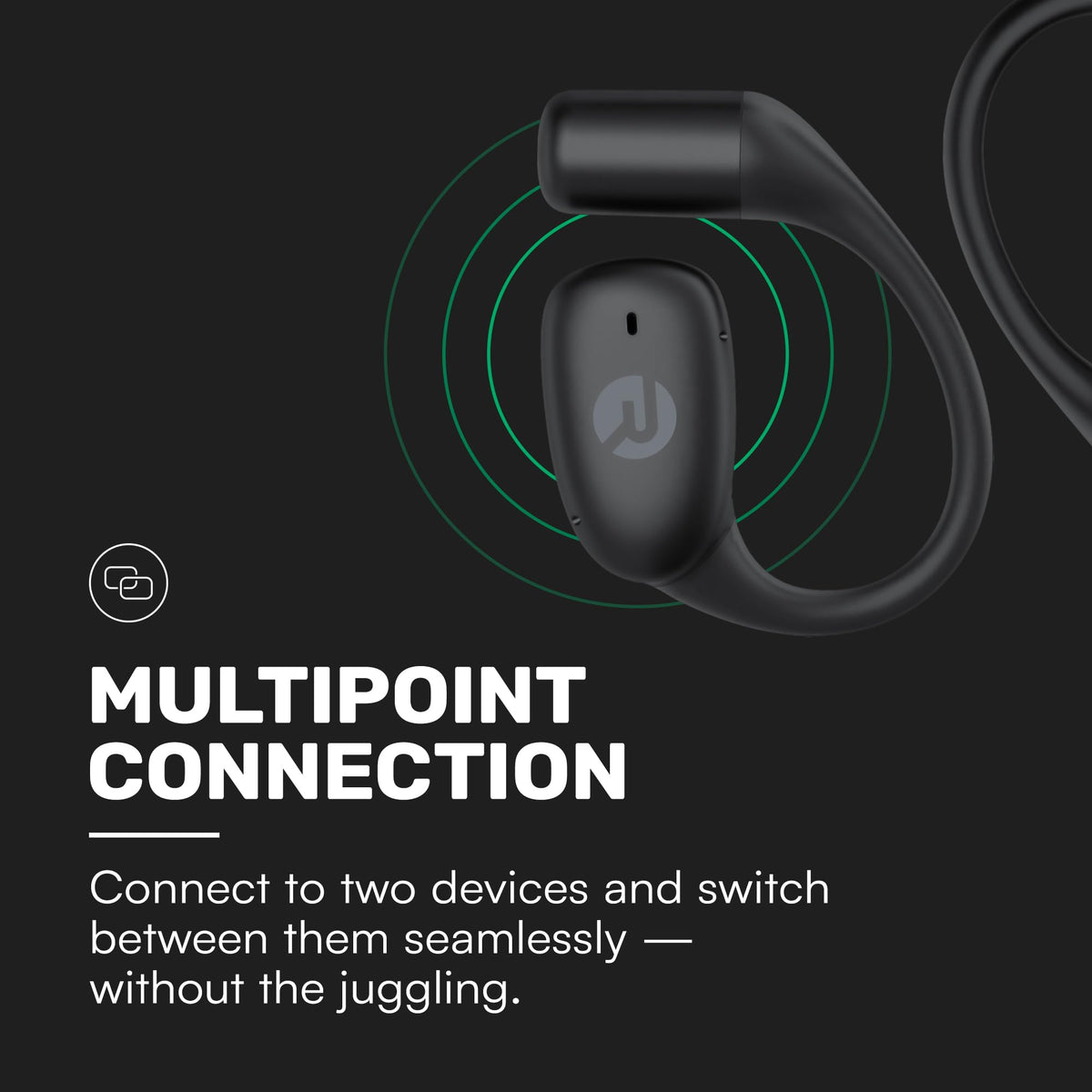 Raycon Essential wireless Bluetooth connection delivers reliable pairing.