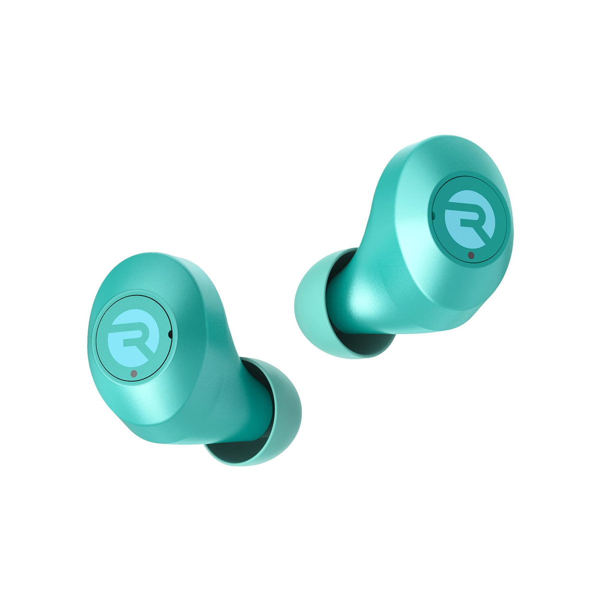 Raycon Everyday Classic case open in mint color for portable charging