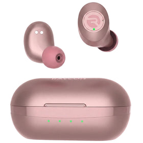 Raycon Everyday Classic earbuds in a rose-gold case for stylish daily listening.