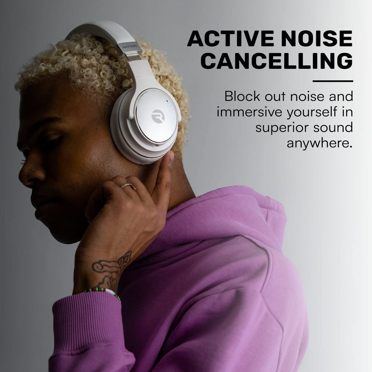 Raycon Everyday Rose Gold with built-in microphone for hands-free calls