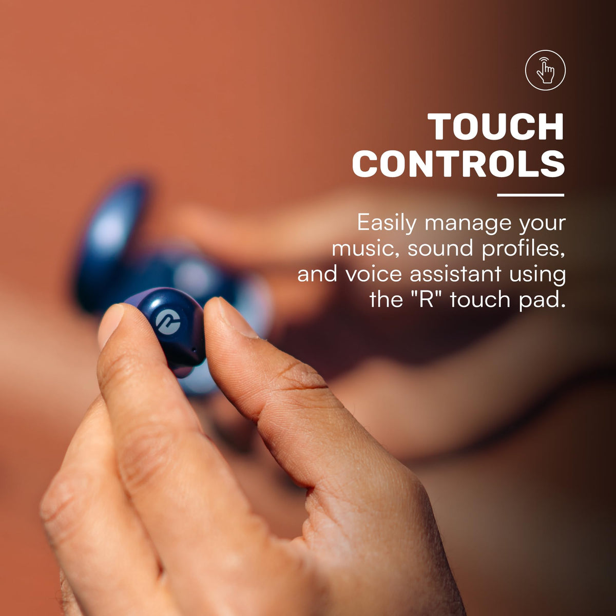 Raycon Fitness Earbuds demonstrating multi-point Bluetooth connection for easy pairing.
