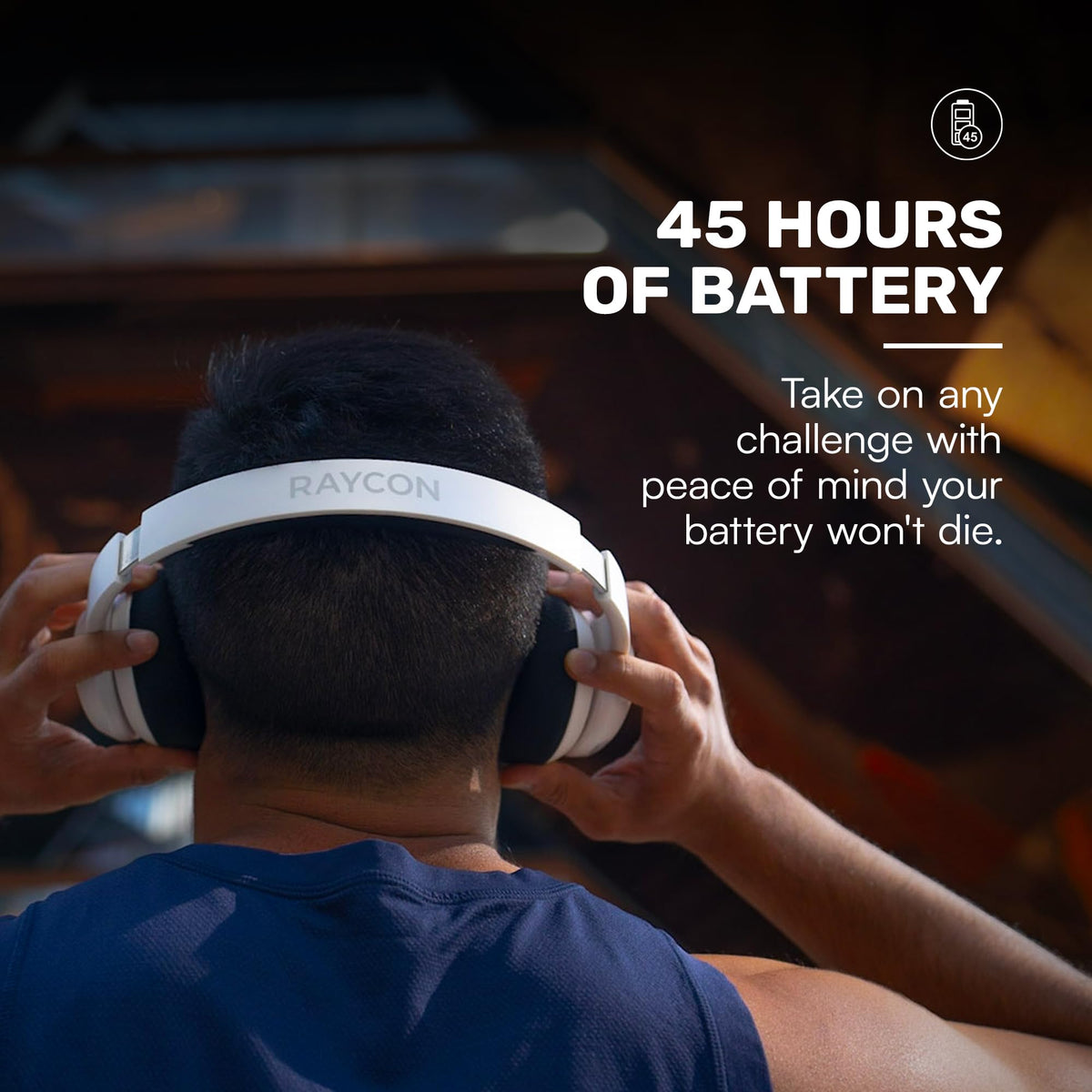 Raycon fitness headphones 45-hour battery life for long sessions