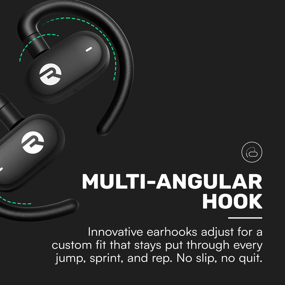 Raycon Fitness Open Ear Buds portable charging case for all-day power