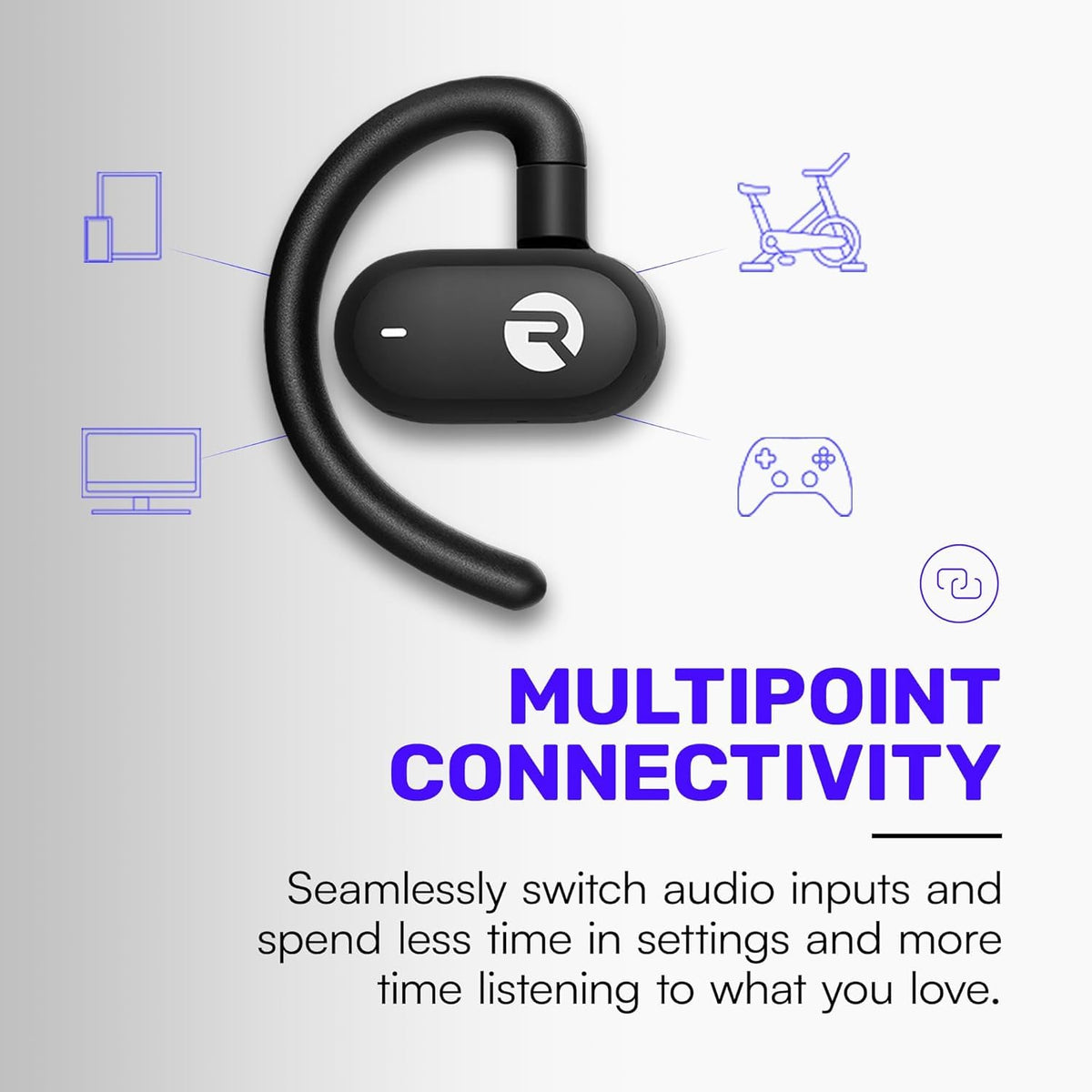 Raycon Fitness open-ear buds designed for all-day comfort and easy wear.