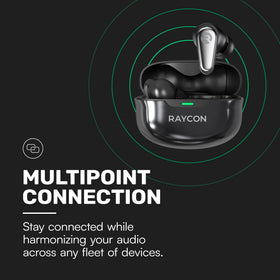 Raycon Pro Earbuds seamless Bluetooth for stable iOS and Android connectivity.