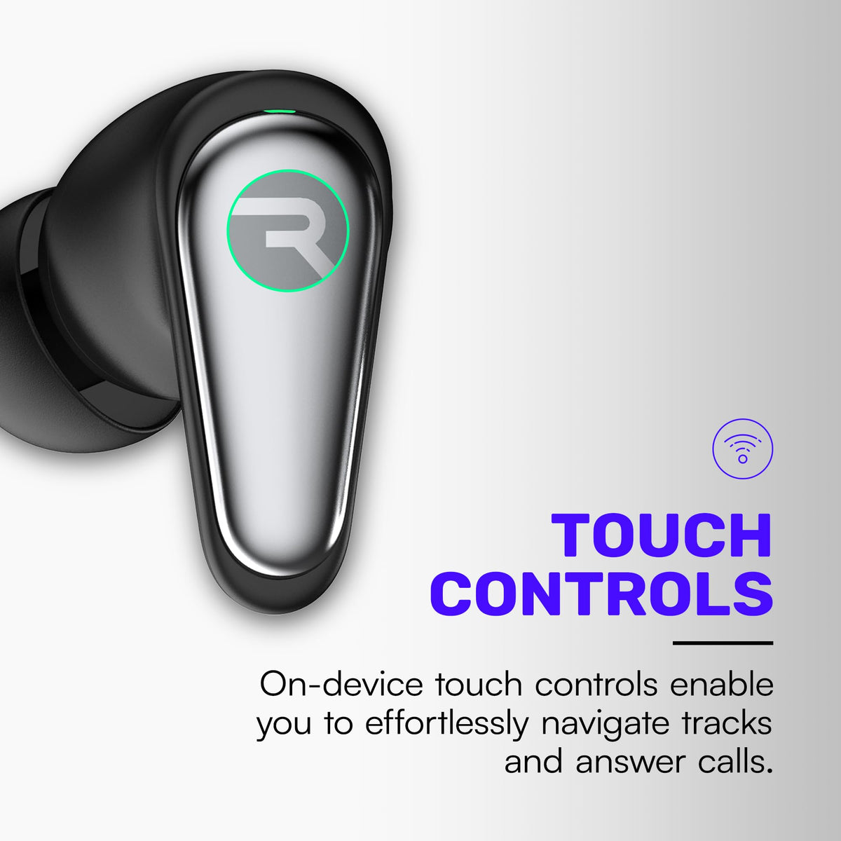Raycon Pro Earbuds purple charging case complements premium wireless performance.