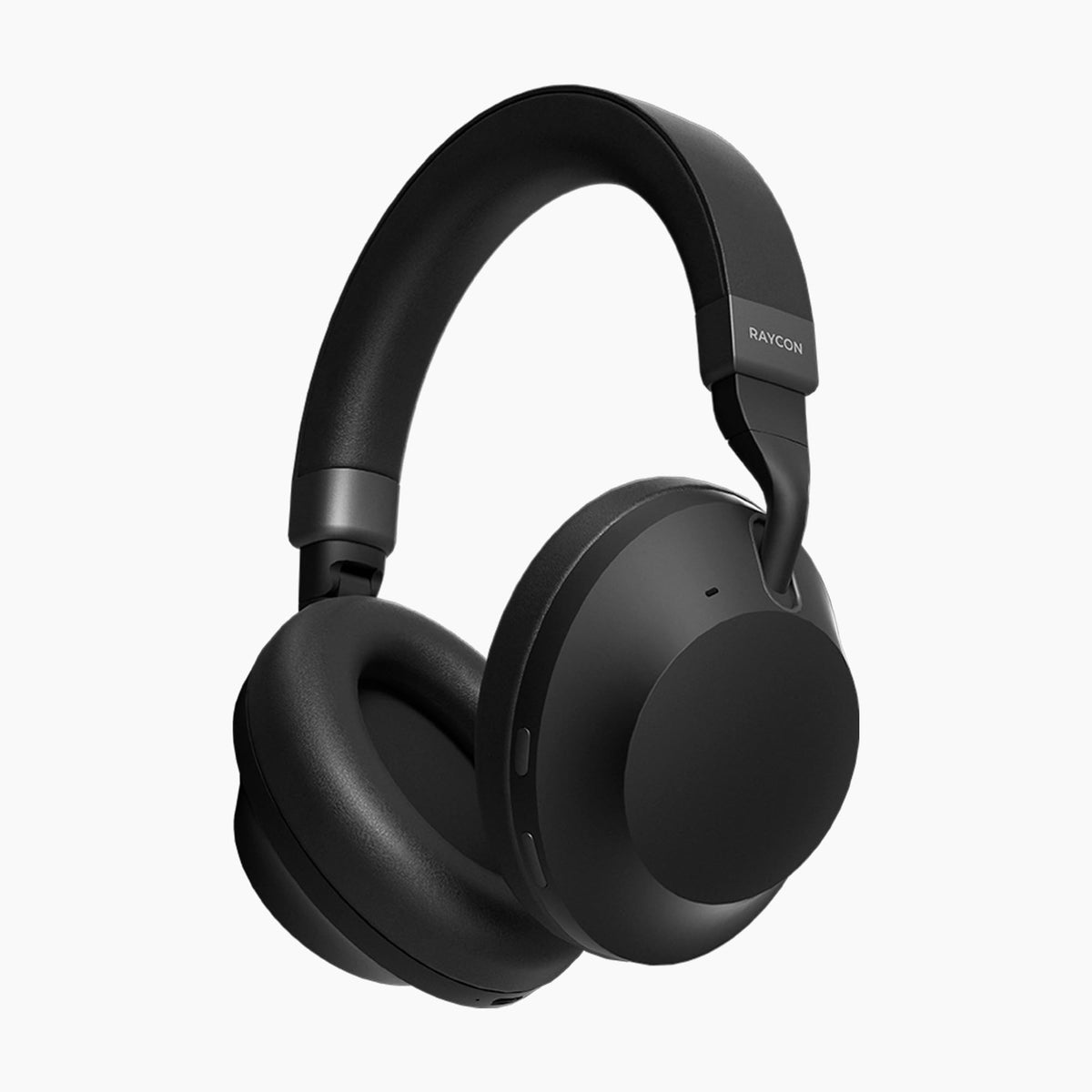 Raycon Pro headphones folded for travel, compact and ready for on-the-go use.