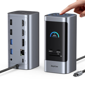 RayCue 15-in-1 docking station front panel with compact aluminum design for organized desk space