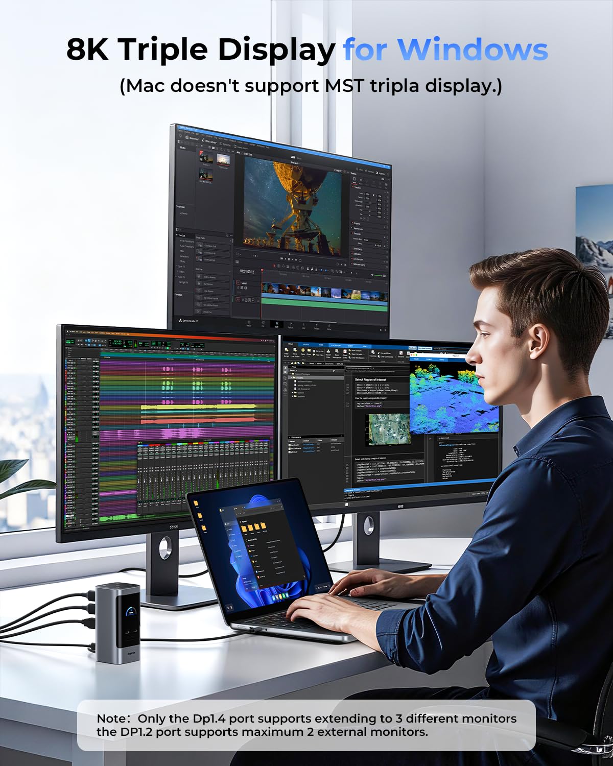 RayCue docking ports side view highlights diverse connectivity options for easy plug-and-play