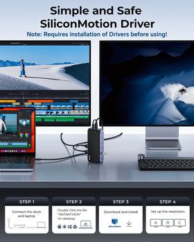RayCue HDMI port with cable connected enabling triple 4K displays for multitasking